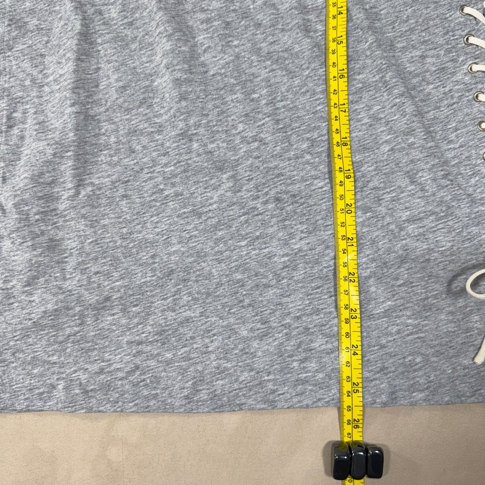 J. Crew Women's Heather Gray Lace Up Side Tie Cotton T-Shirt Size S Short Sleeve - Picture 10 of 11
